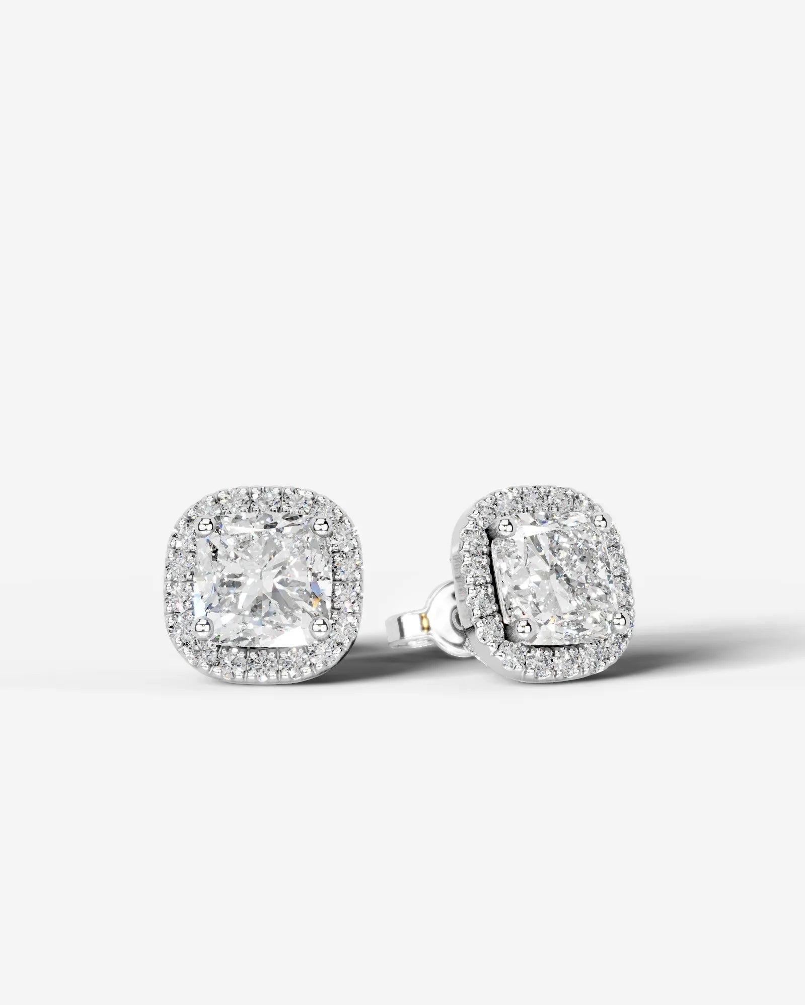 Ophelia Lab Grown Diamond Earrings Square Cushion - White Gold
