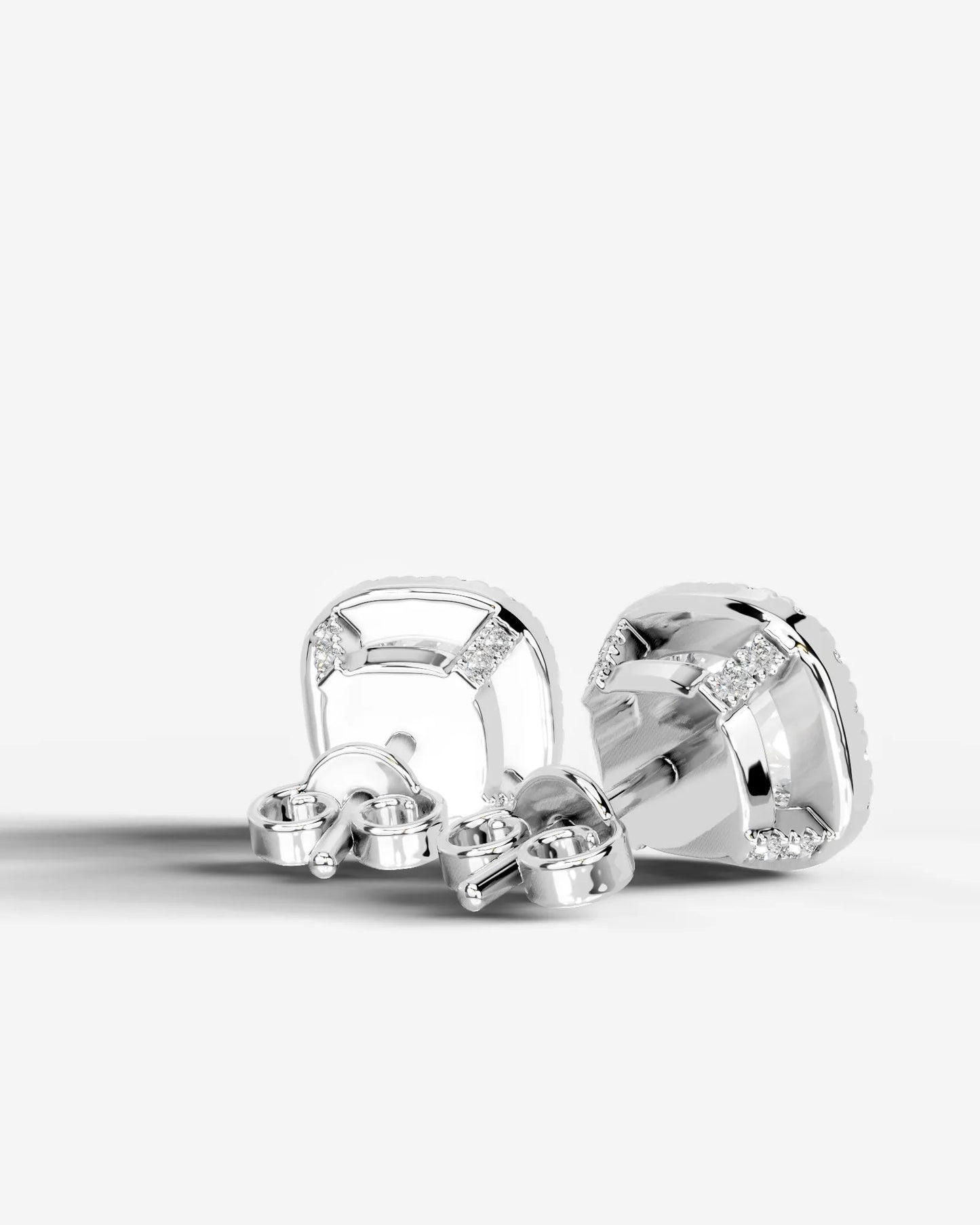 Ophelia Lab Grown Diamond Earrings Square Cushion - Platinum