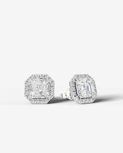 Ophelia Lab Grown Diamond Earrings Square Radiant - Platinum