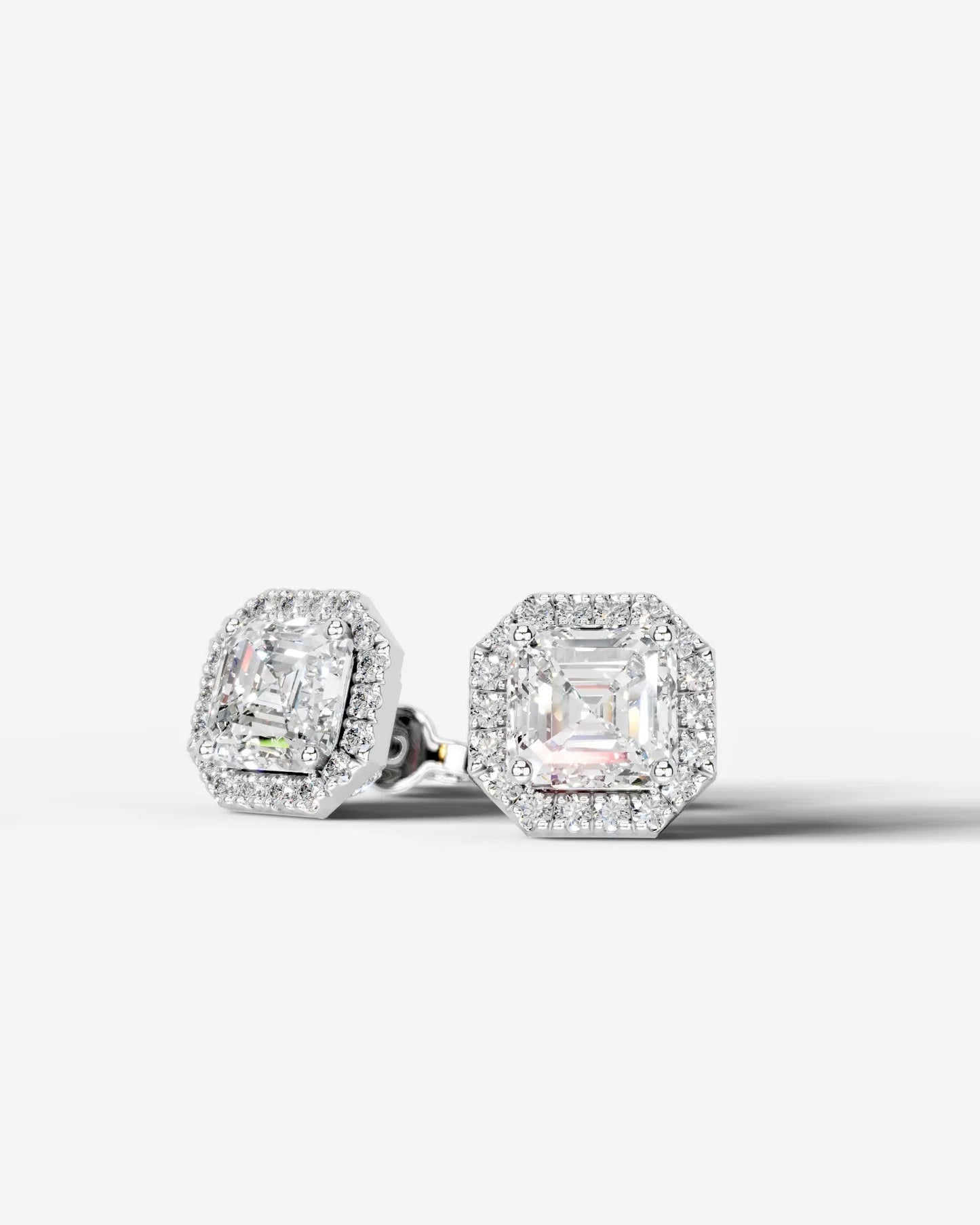 Ophelia Lab Grown Diamond Earrings Square Radiant - Platinum