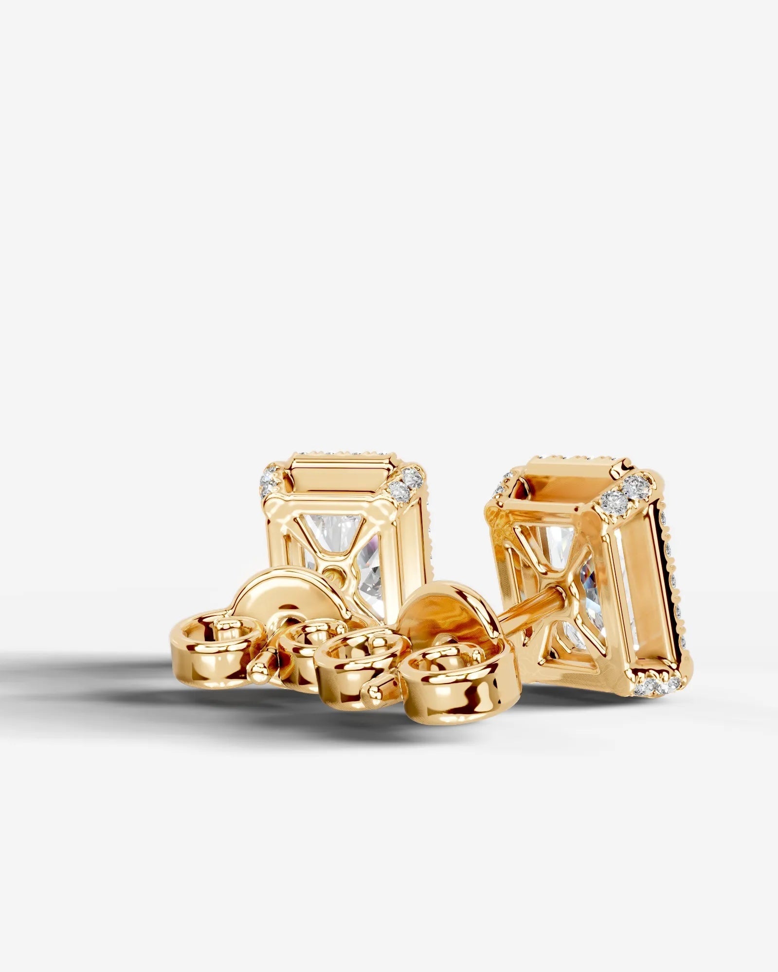 Ophelia Lab Grown Diamond Earrings Elongated Radiant - Yellow Gold