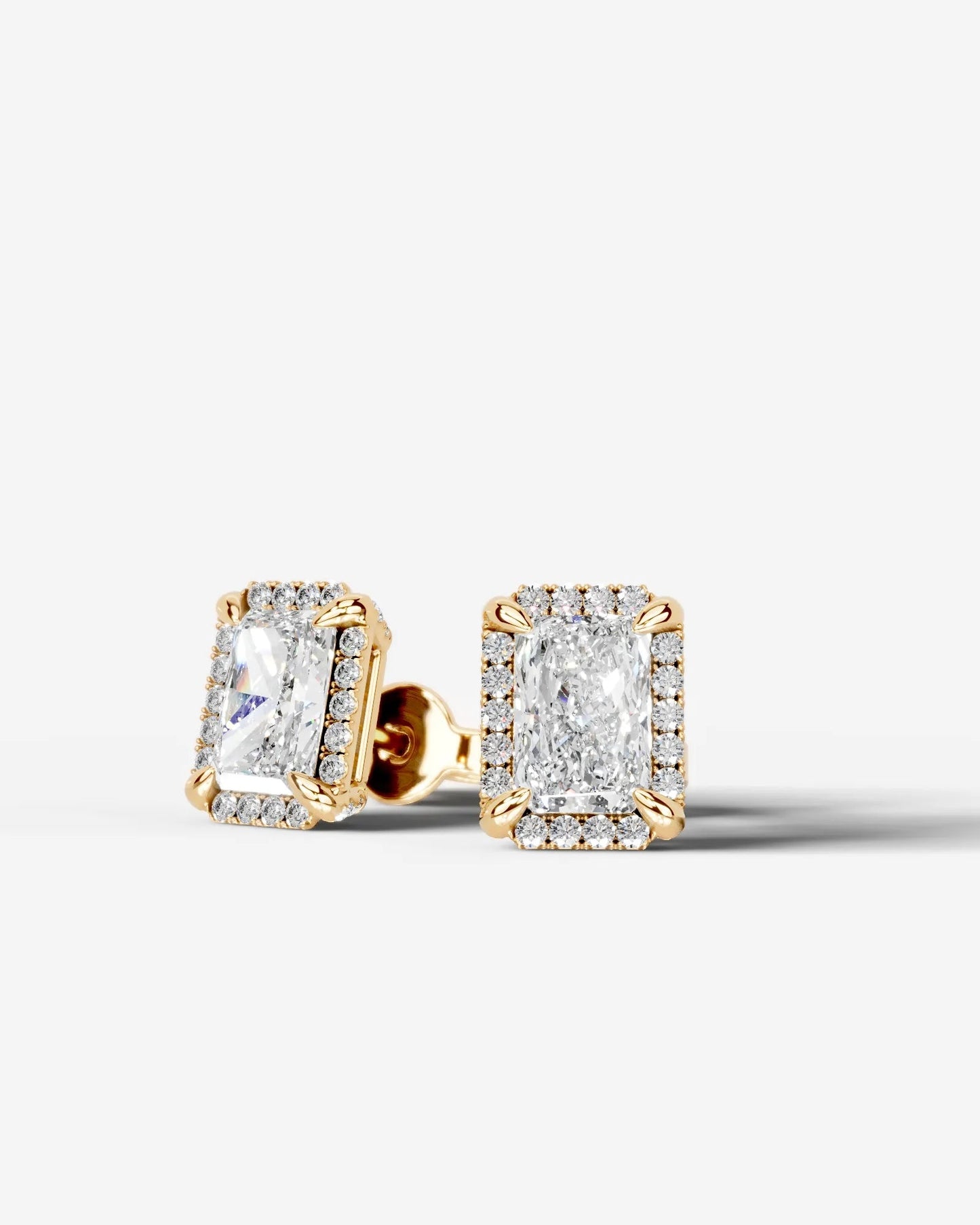 Ophelia Lab Grown Diamond Earrings Elongated Radiant - Yellow Gold