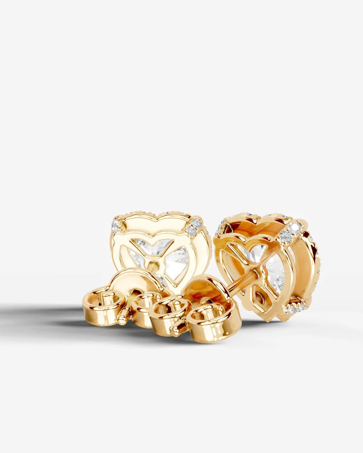 Ophelia Lab Grown Diamond Earrings Heart - Yellow Gold