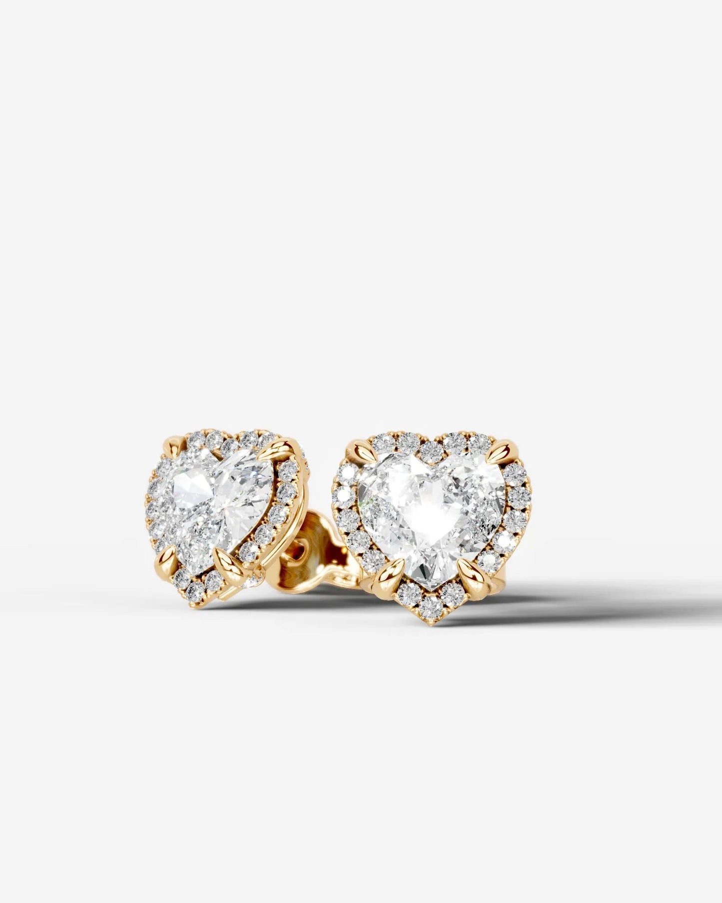 Ophelia Lab Grown Diamond Earrings Heart - Yellow Gold