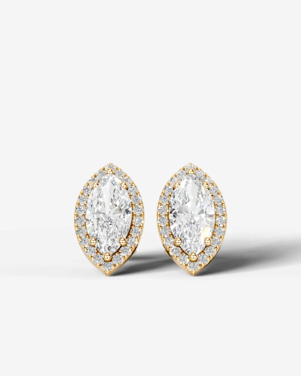 Ophelia Lab Grown Diamond Earrings Marquise - Yellow Gold