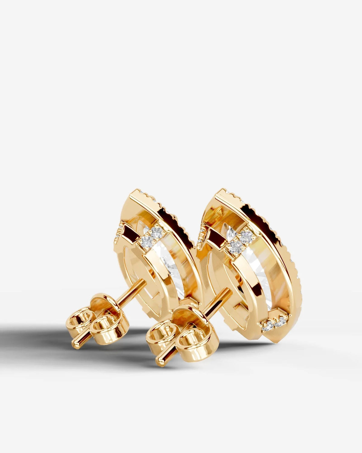 Ophelia Lab Grown Diamond Earrings Marquise - Yellow Gold