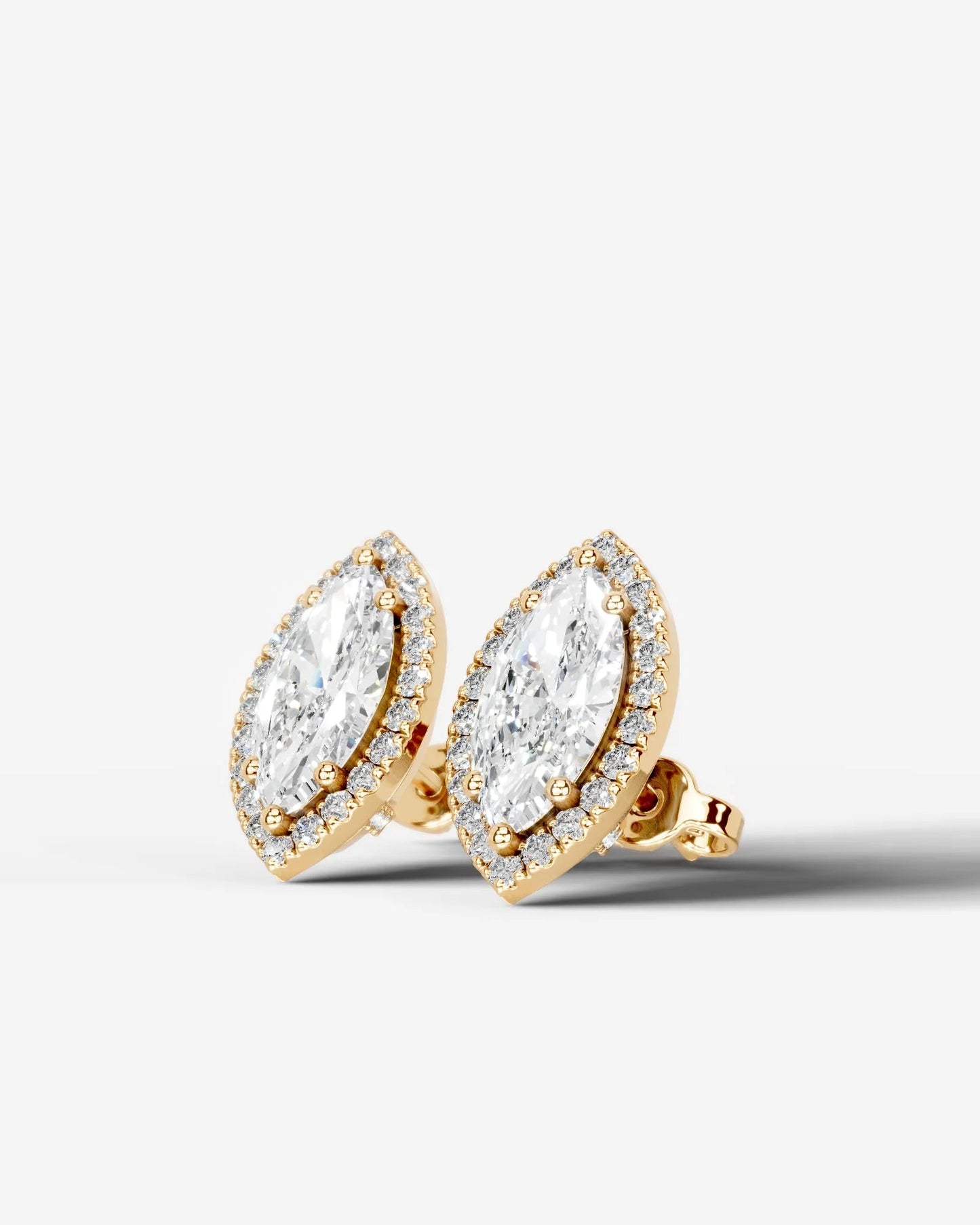 Ophelia Lab Grown Diamond Earrings Marquise - Yellow Gold