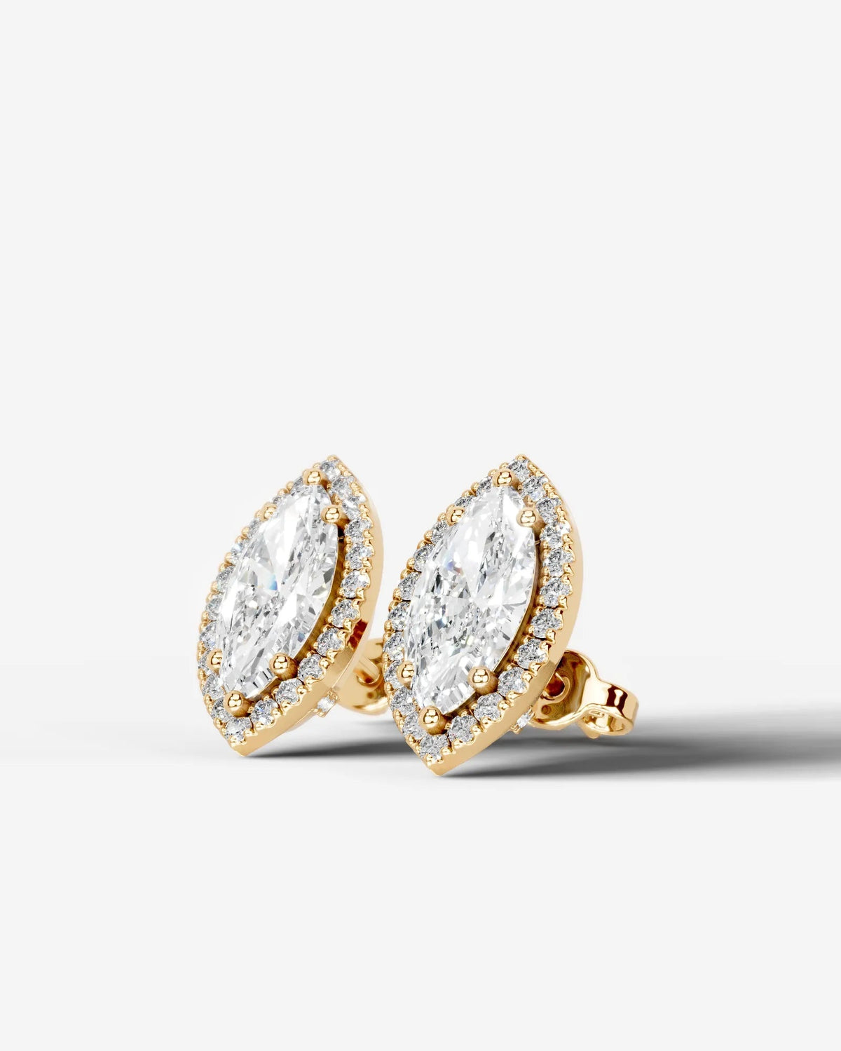 Ophelia Lab Grown Diamond Earrings Marquise - Yellow Gold