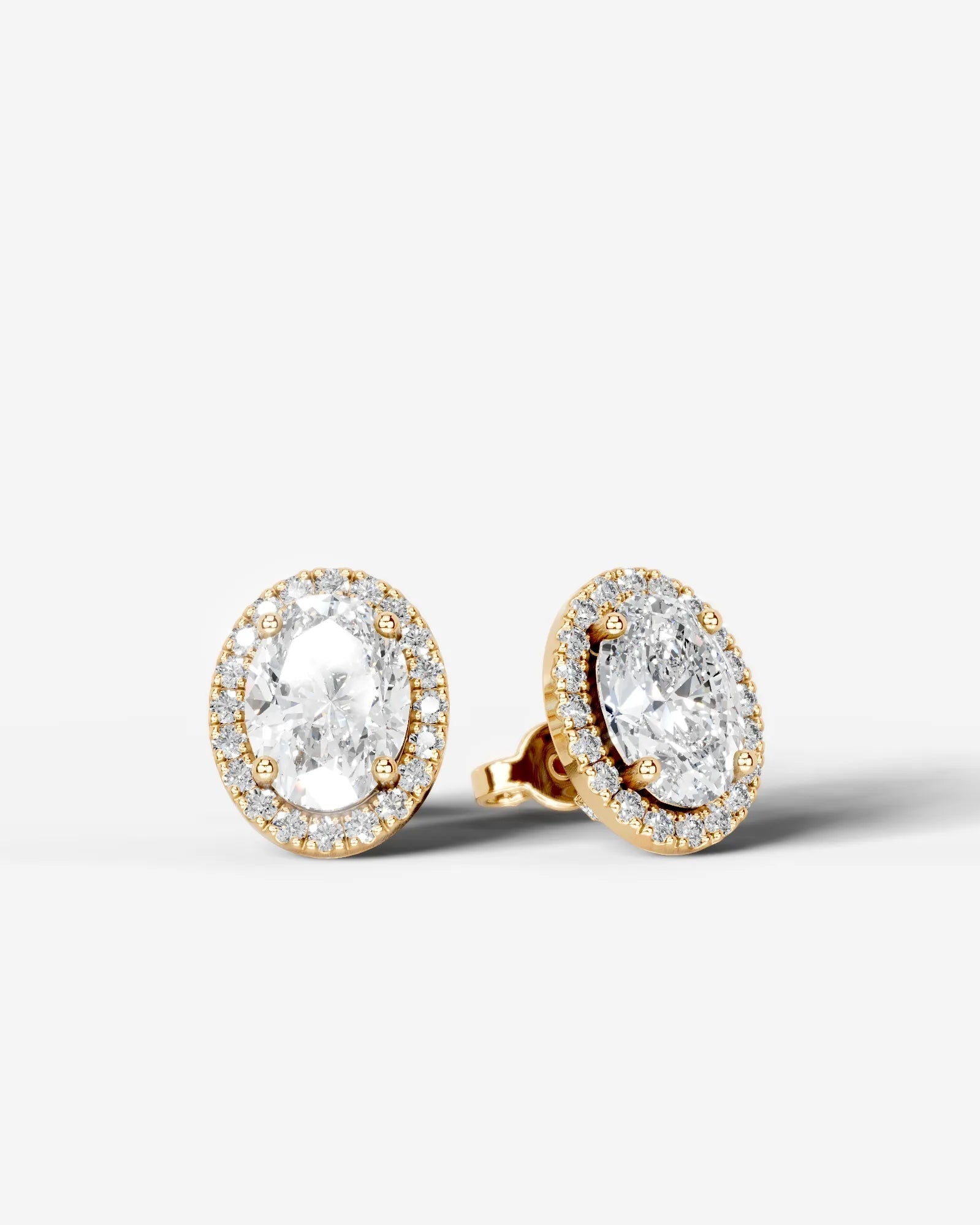 Ophelia Lab Grown Diamond Earrings Oval - Yellow Gold