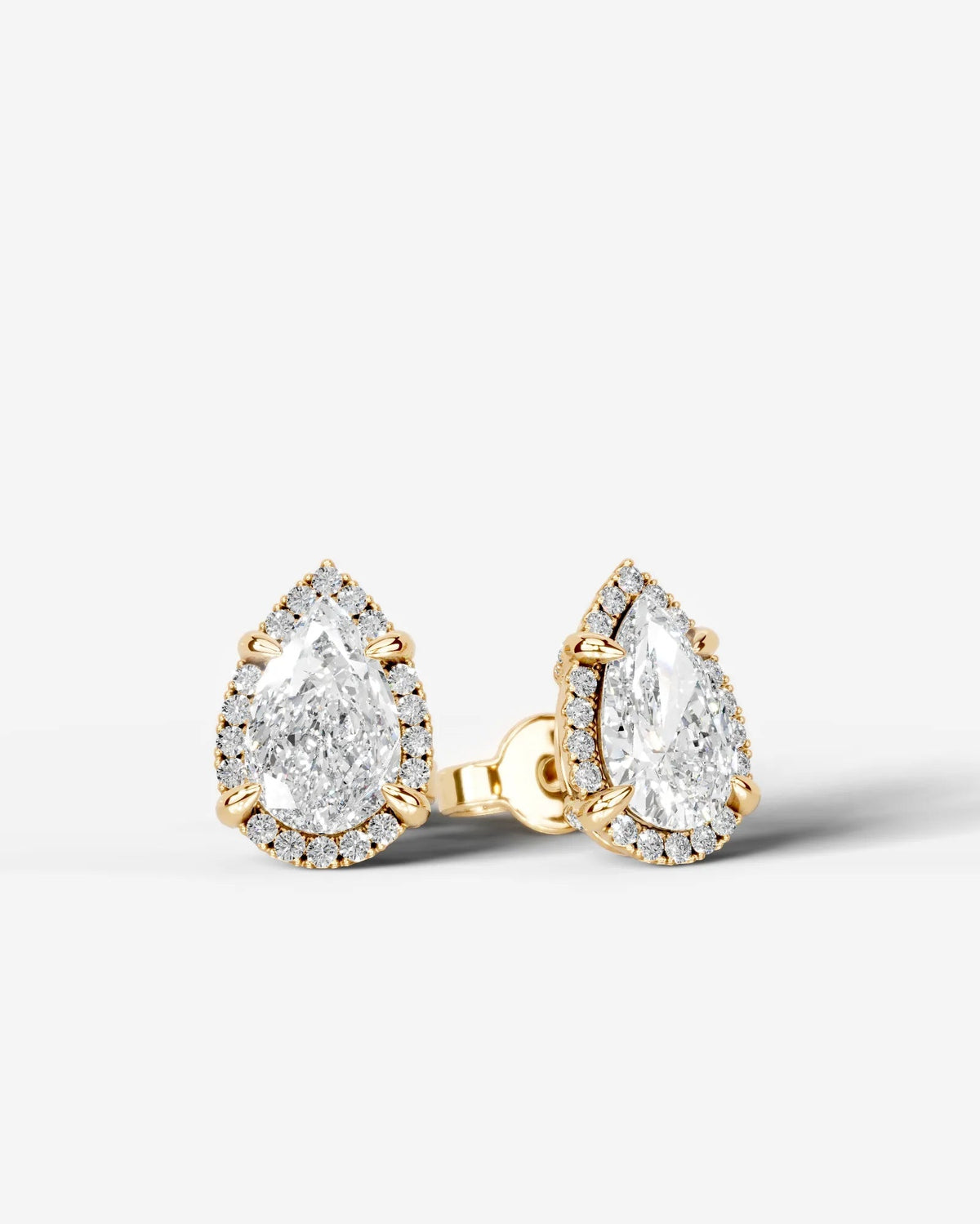 Ophelia Lab Grown Diamond Earrings Pear - Yellow Gold
