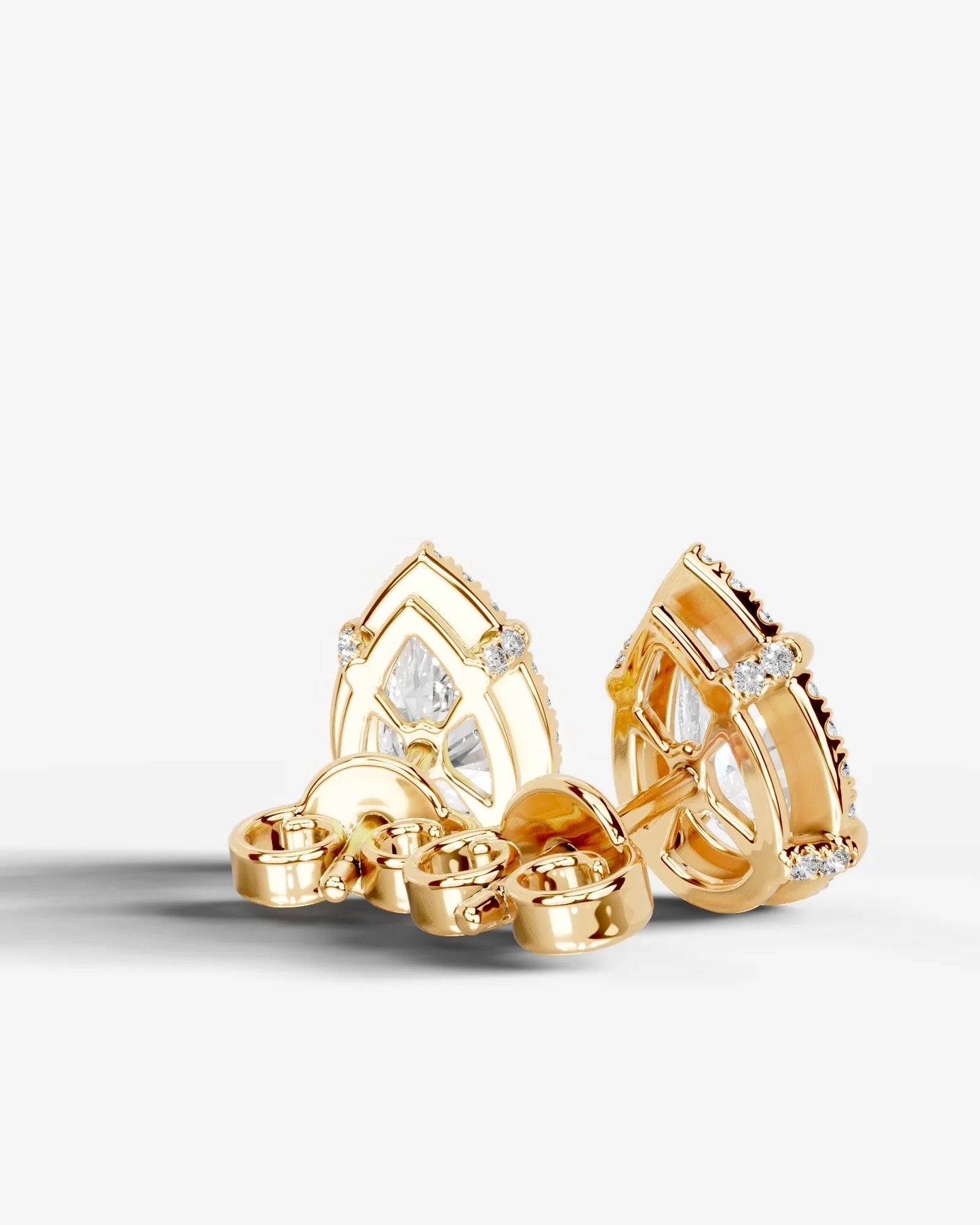 Ophelia Lab Grown Diamond Earrings Pear - Yellow Gold