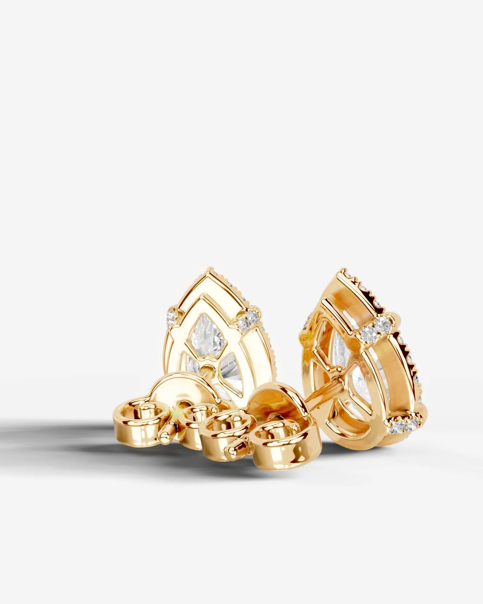 Ophelia Lab Grown Diamond Earrings Pear - Yellow Gold