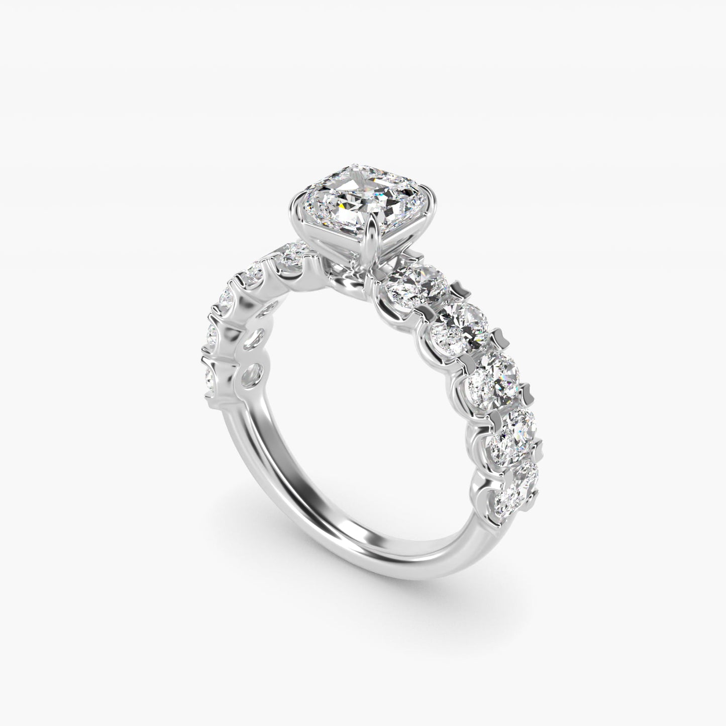 Oval-Cut Diamond Engagement Ring in 14k White Gold - Asscher Center