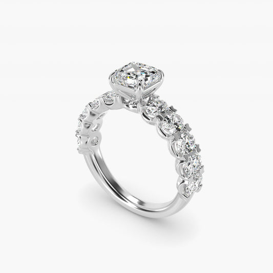 Oval-Cut Diamond Engagement Ring in 18k White Gold - Asscher Center