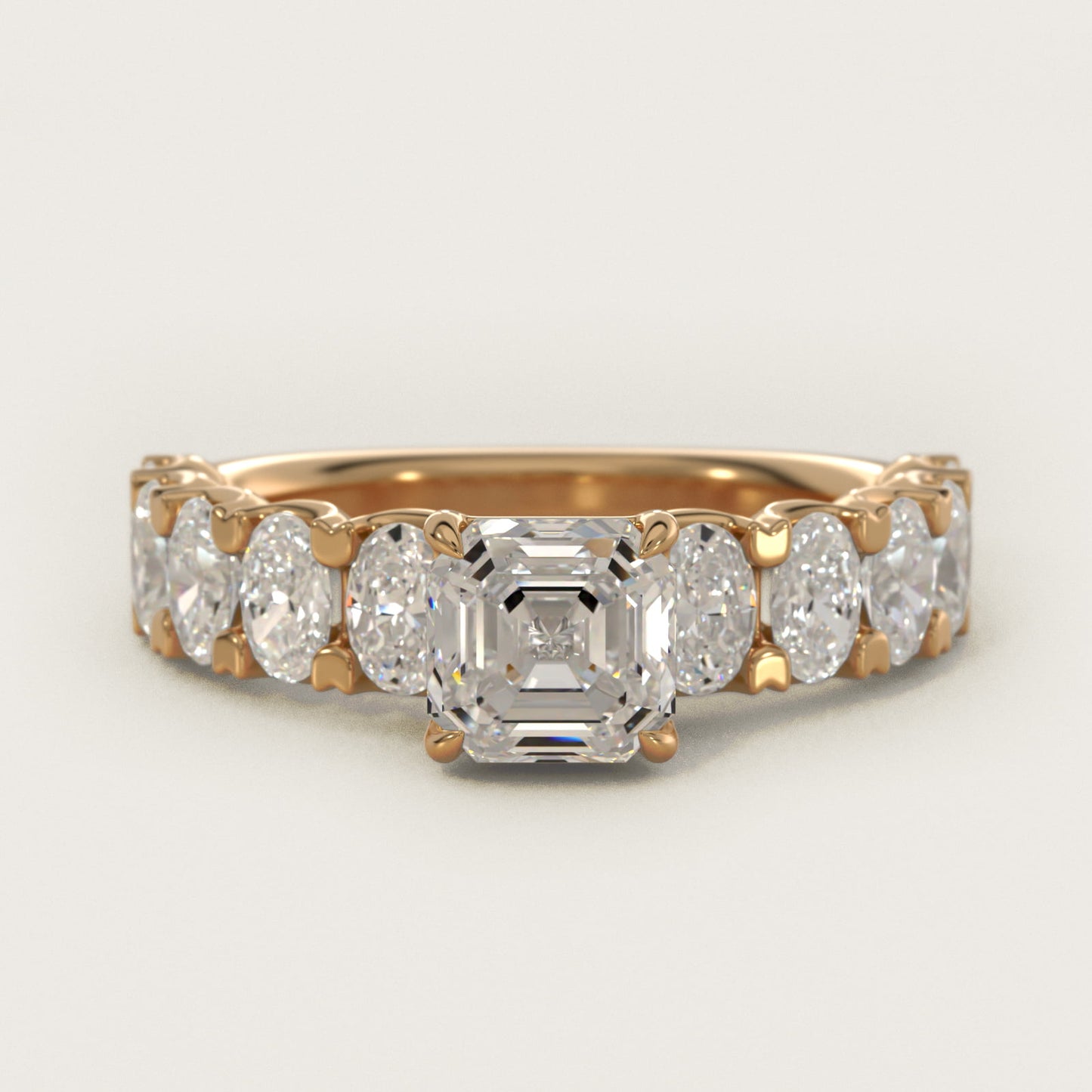 Oval-Cut Diamond Engagement Ring in 14k Yellow Gold - Asscher Center