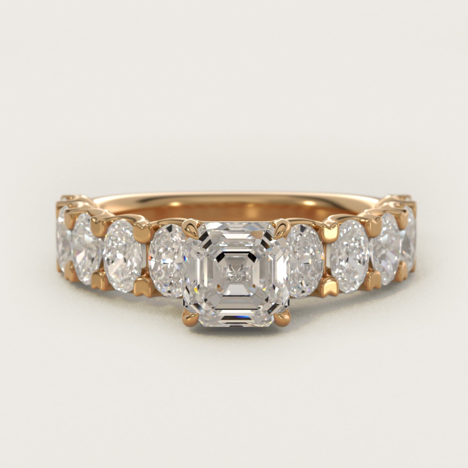 Oval-Cut Diamond Engagement Ring in 14k Yellow Gold - Asscher Center