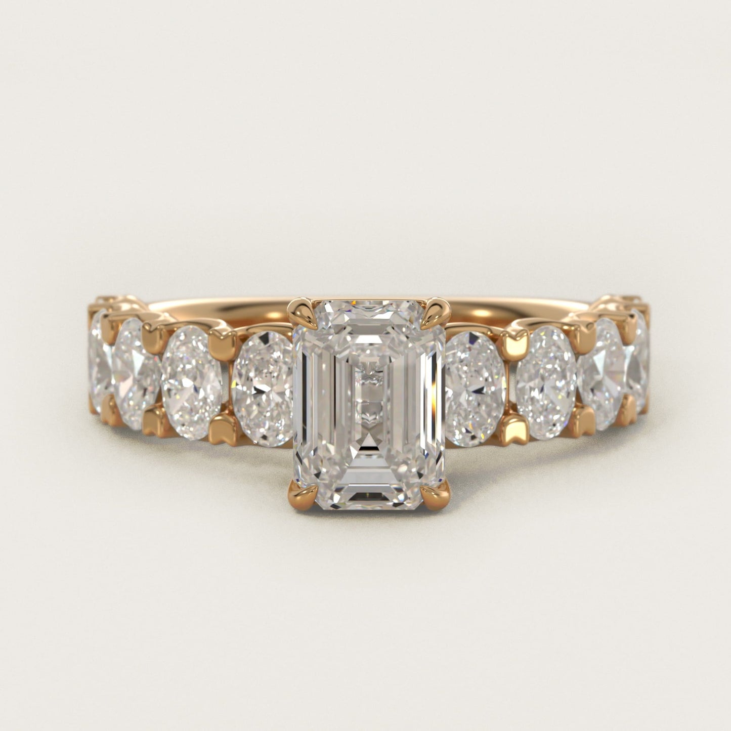 Oval-Cut Diamond Engagement Ring in 18k Yellow Gold - Emerald Center