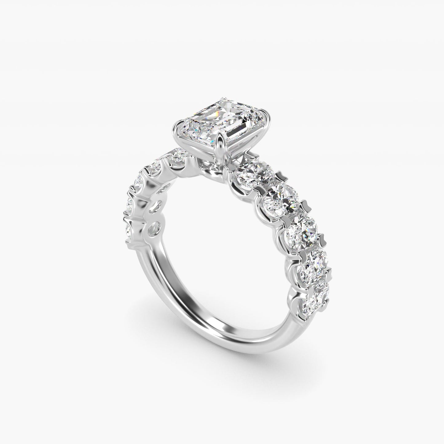 Oval-Cut Diamond Engagement Ring in Platinum - Emerald Center