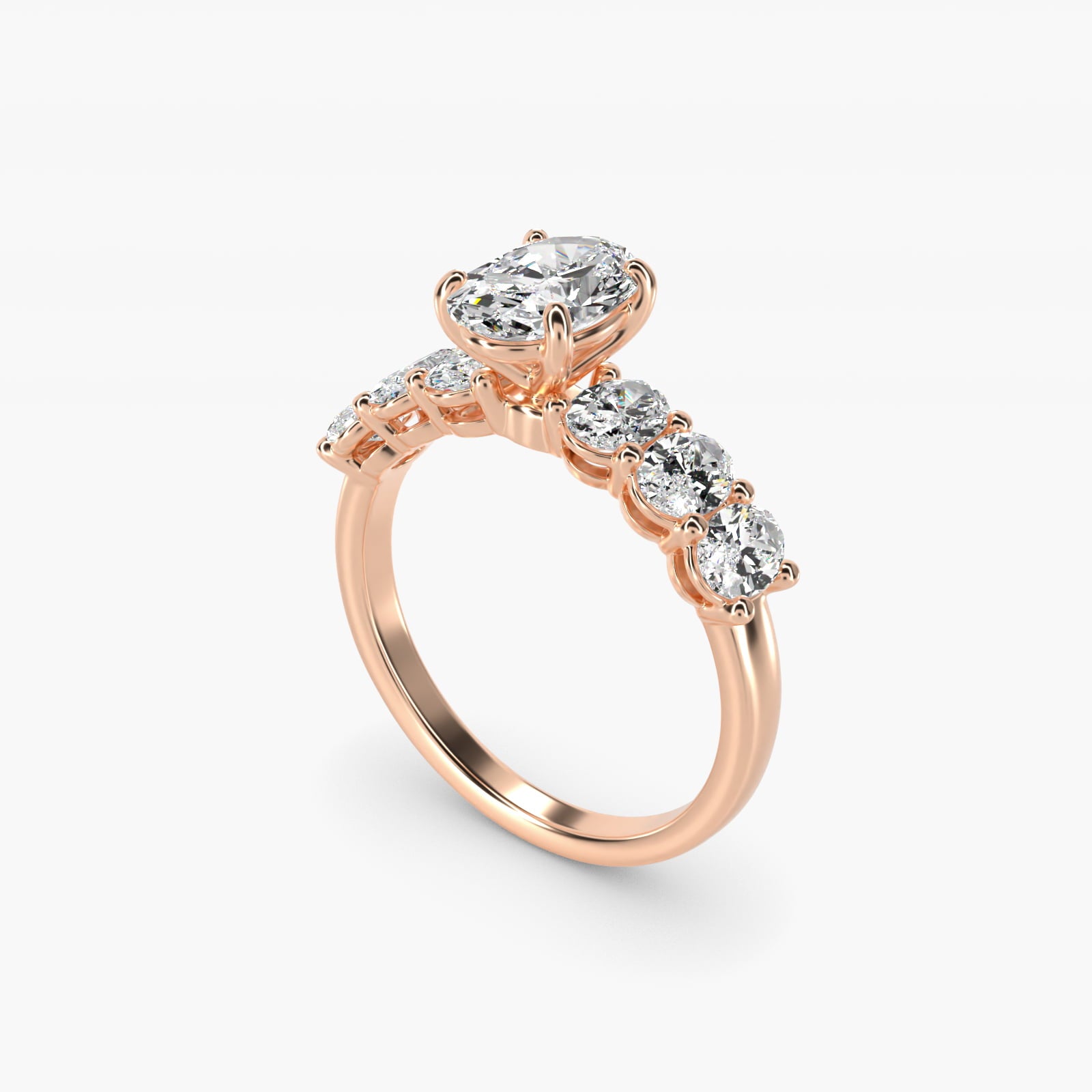 Oval Cut Side Stone Diamond Engagement Ring In 14K Rose Gold By James Allen - Oval Center
