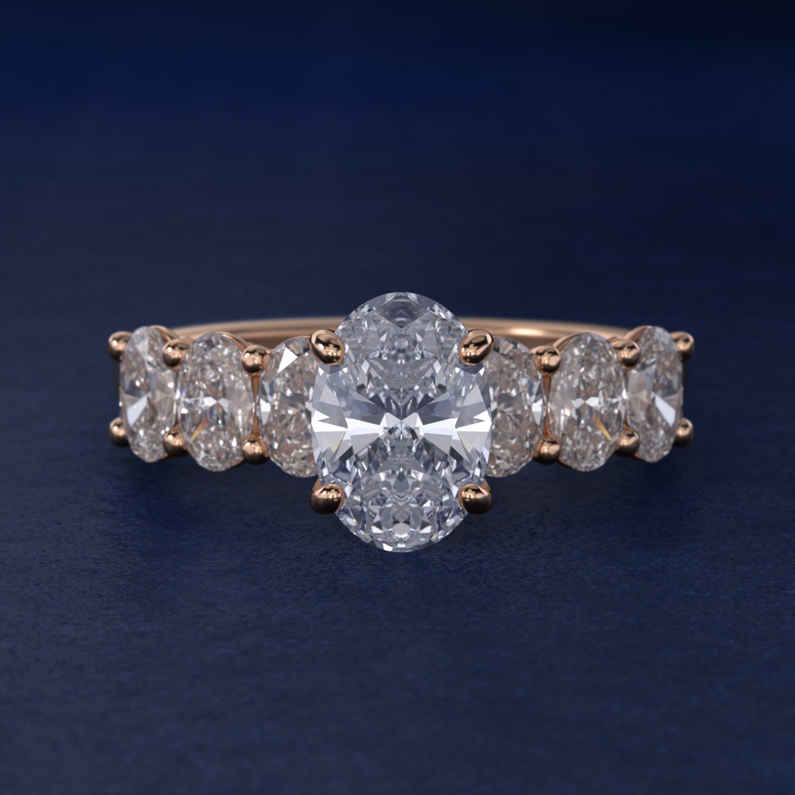 Oval Cut Side Stone Diamond Engagement Ring In 14K Rose Gold By James Allen - Oval Center