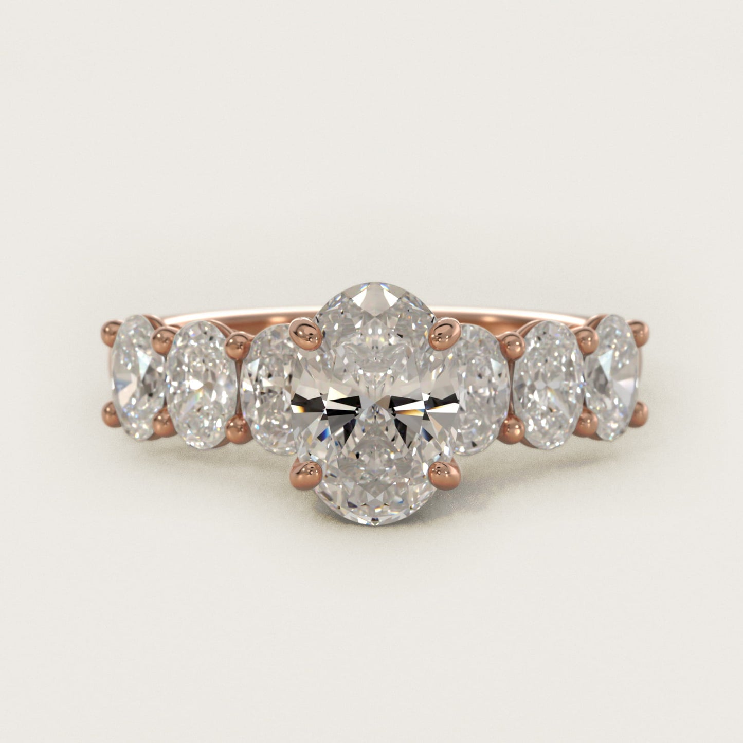 Oval Cut Side Stone Diamond Engagement Ring In 14K Rose Gold By James Allen - Oval Center