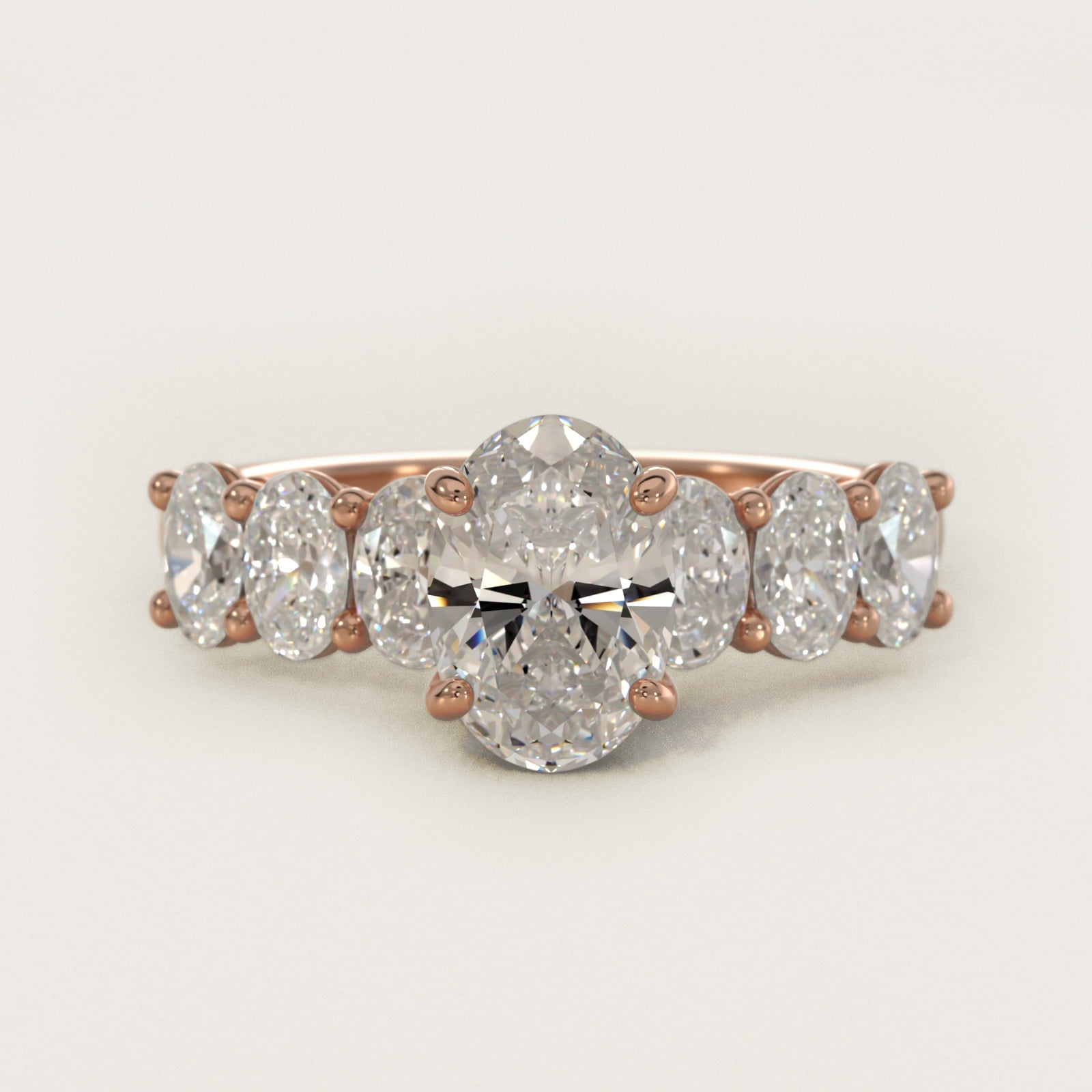 Oval Cut Side Stone Diamond Engagement Ring In 14K Rose Gold By James Allen - Oval Center