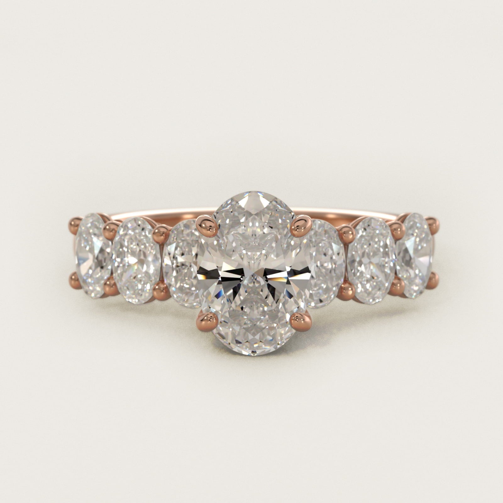 Oval Cut Side Stone Diamond Engagement Ring In 18k Rose Gold By James Allen - Oval Center