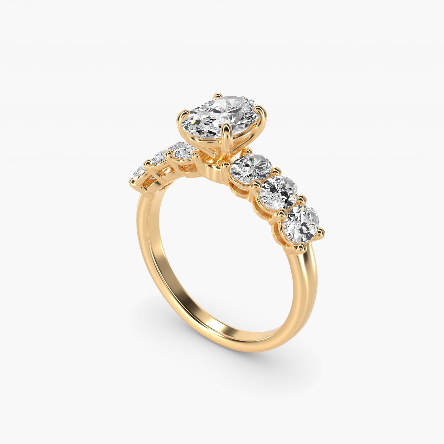 Oval Cut Side Stone Diamond Engagement Ring In 18k Yellow Gold By James Allen - Oval Center
