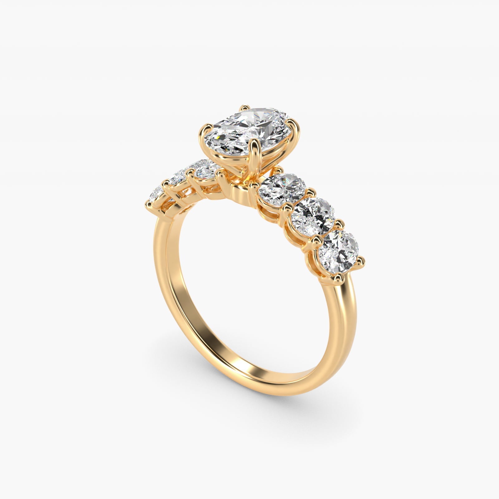Oval Cut Side Stone Diamond Engagement Ring In 18k Yellow Gold By James Allen - Oval Center