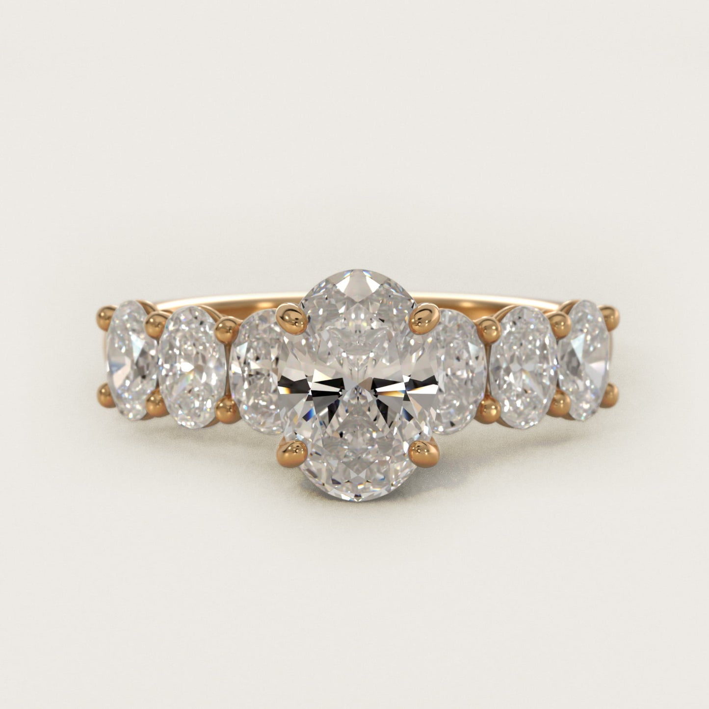 Oval Cut Side Stone Diamond Engagement Ring In 14K Yellow Gold By James Allen - Oval Center