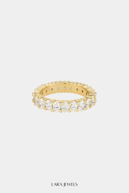 Oval Diamond Eternity Ring | 18K Gold