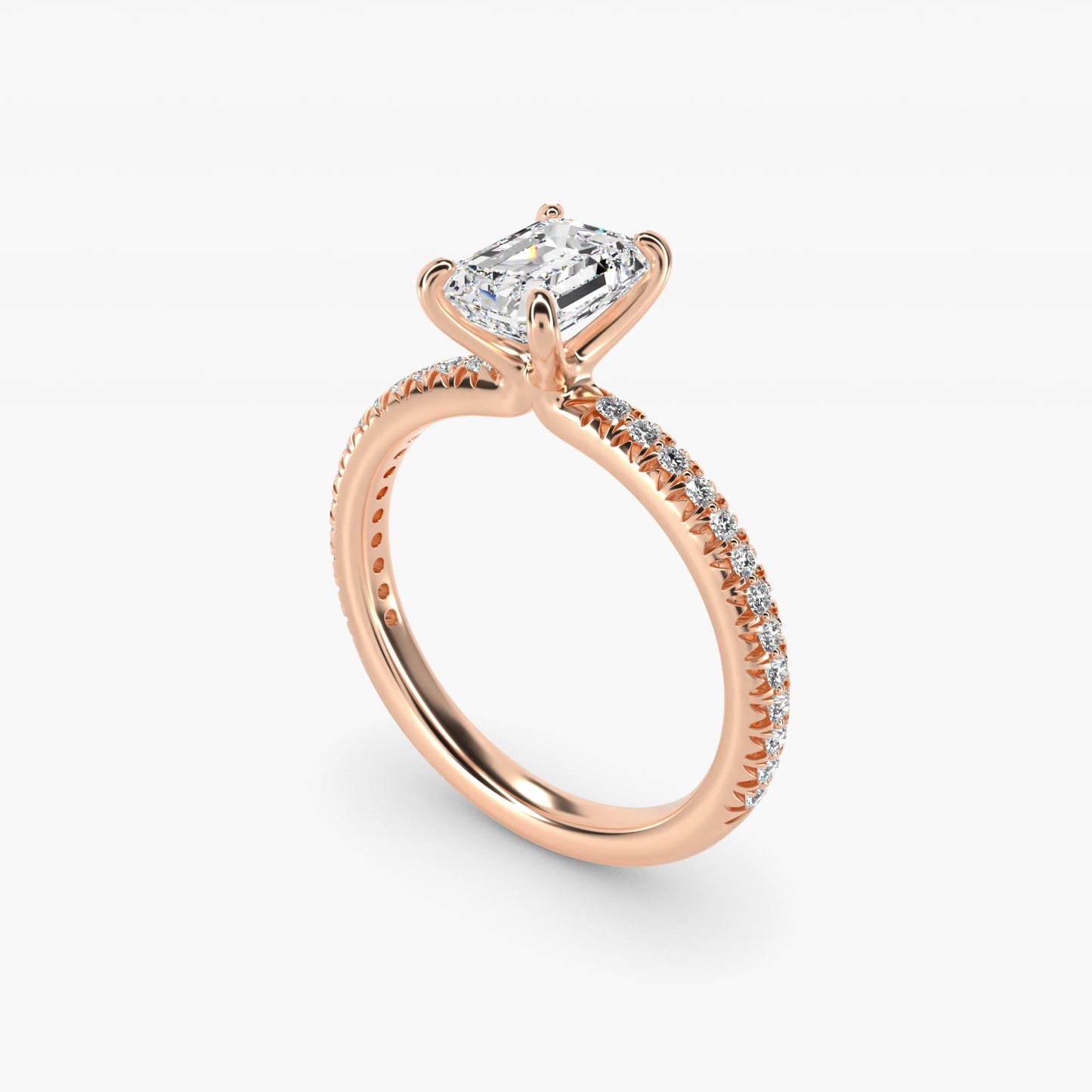 Pav? Contour Diamond Engagement Ring In 18k Rose Gold By James Allen - Emerald Center