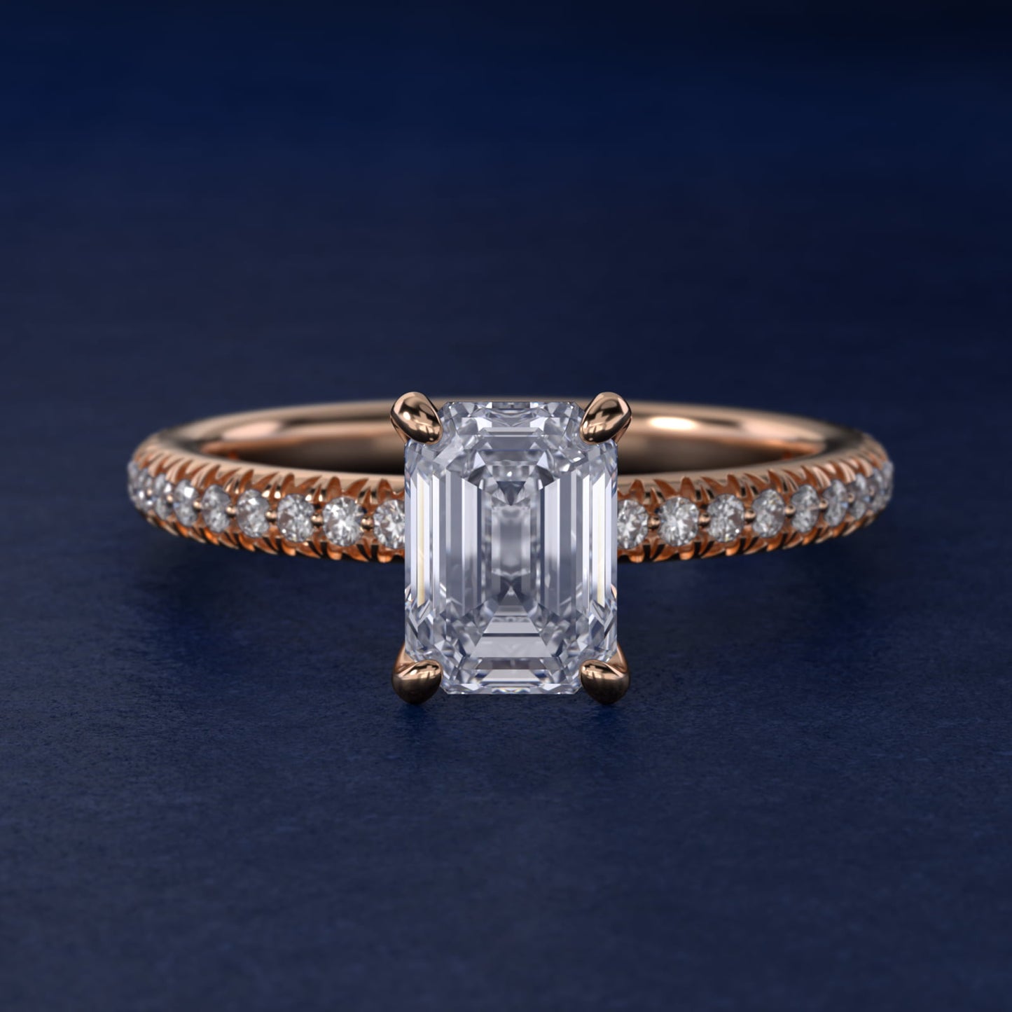 Pav? Contour Diamond Engagement Ring In 18k Rose Gold By James Allen - Emerald Center