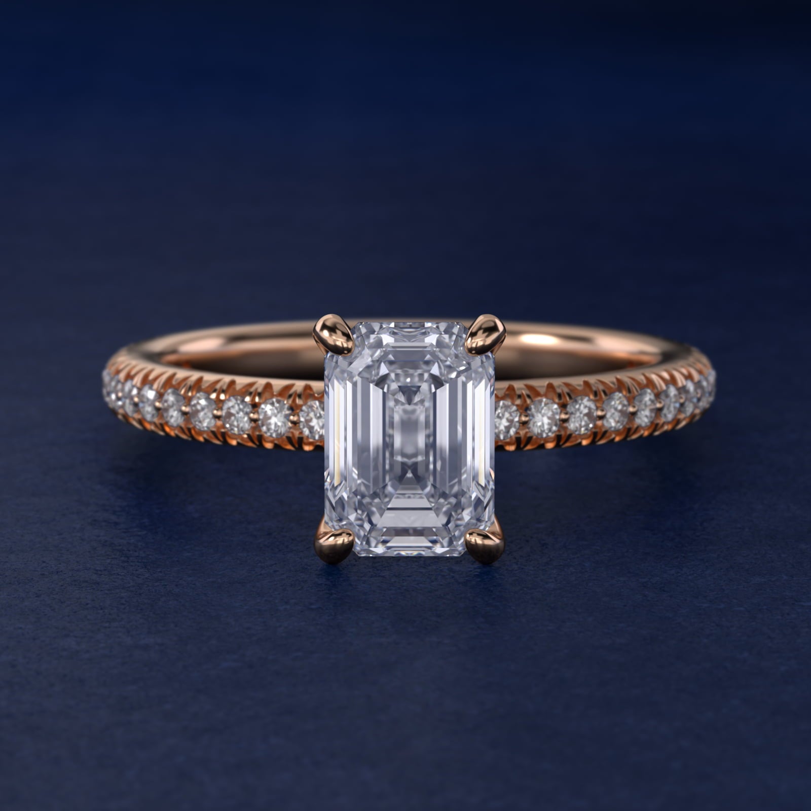 Pav? Contour Diamond Engagement Ring In 18k Rose Gold By James Allen - Emerald Center