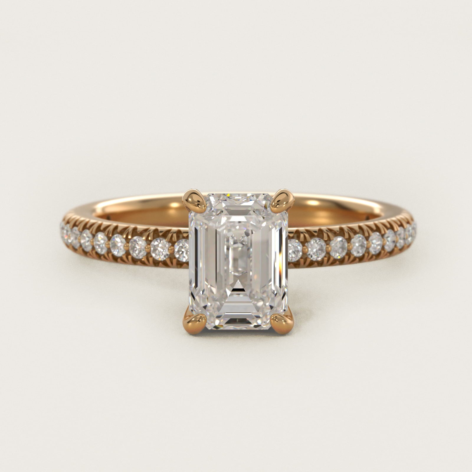 PavŽ Contour Diamond Engagement Ring In 14K Yellow Gold By James Allen - Emerald Center
