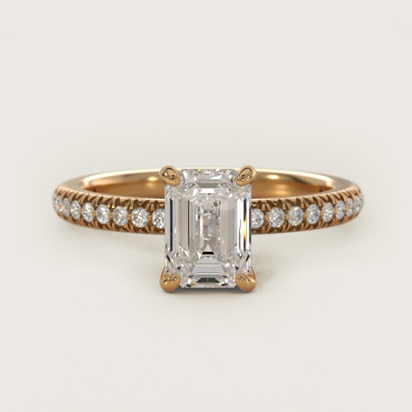 Pav? Contour Diamond Engagement Ring In 18k Yellow Gold By James Allen - Emerald Center