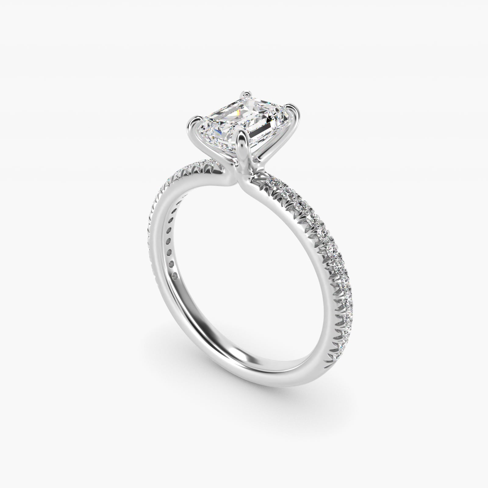 Pav? Contour Diamond Engagement Ring In Platinum By James Allen - Emerald Center