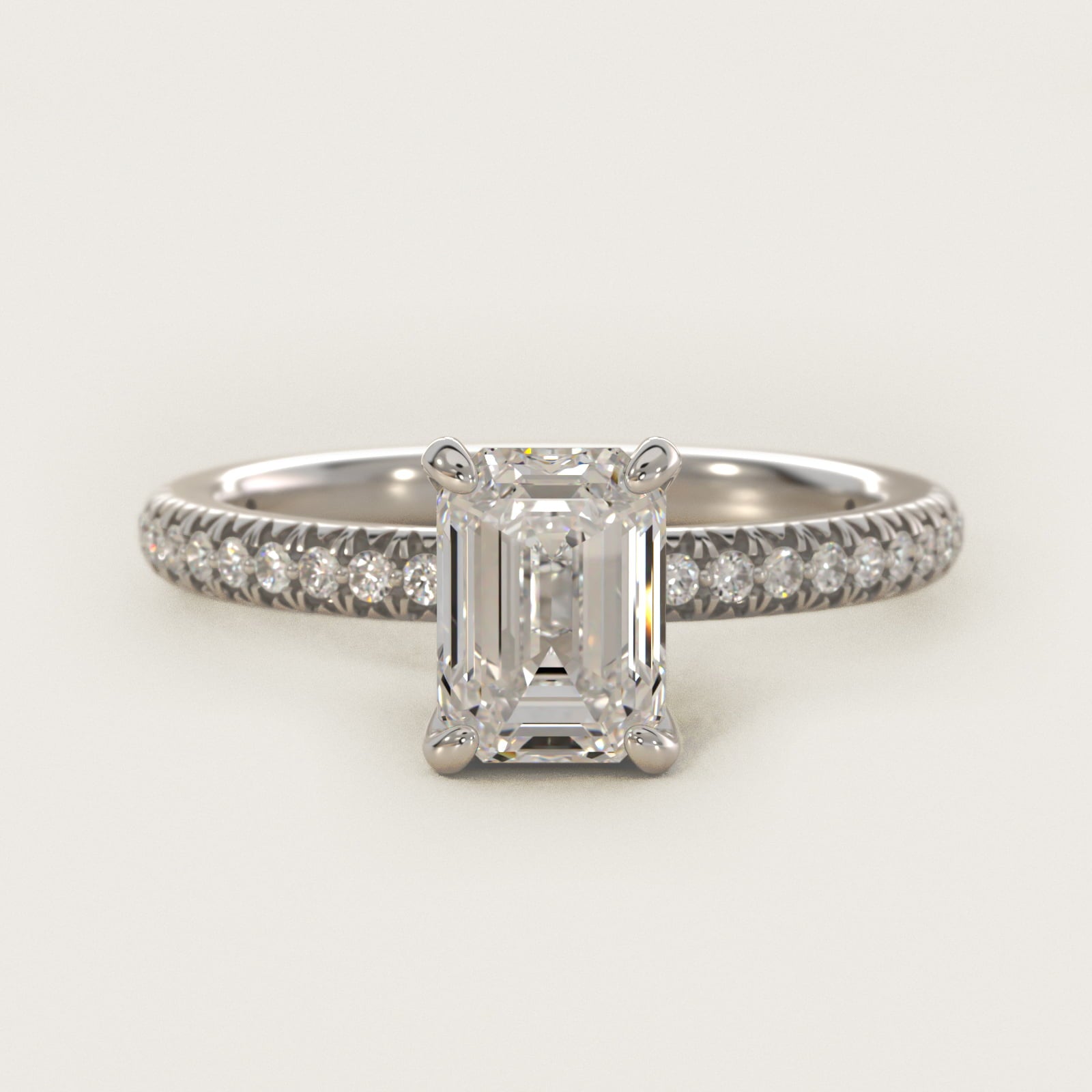 Pav? Contour Diamond Engagement Ring In Platinum By James Allen - Emerald Center