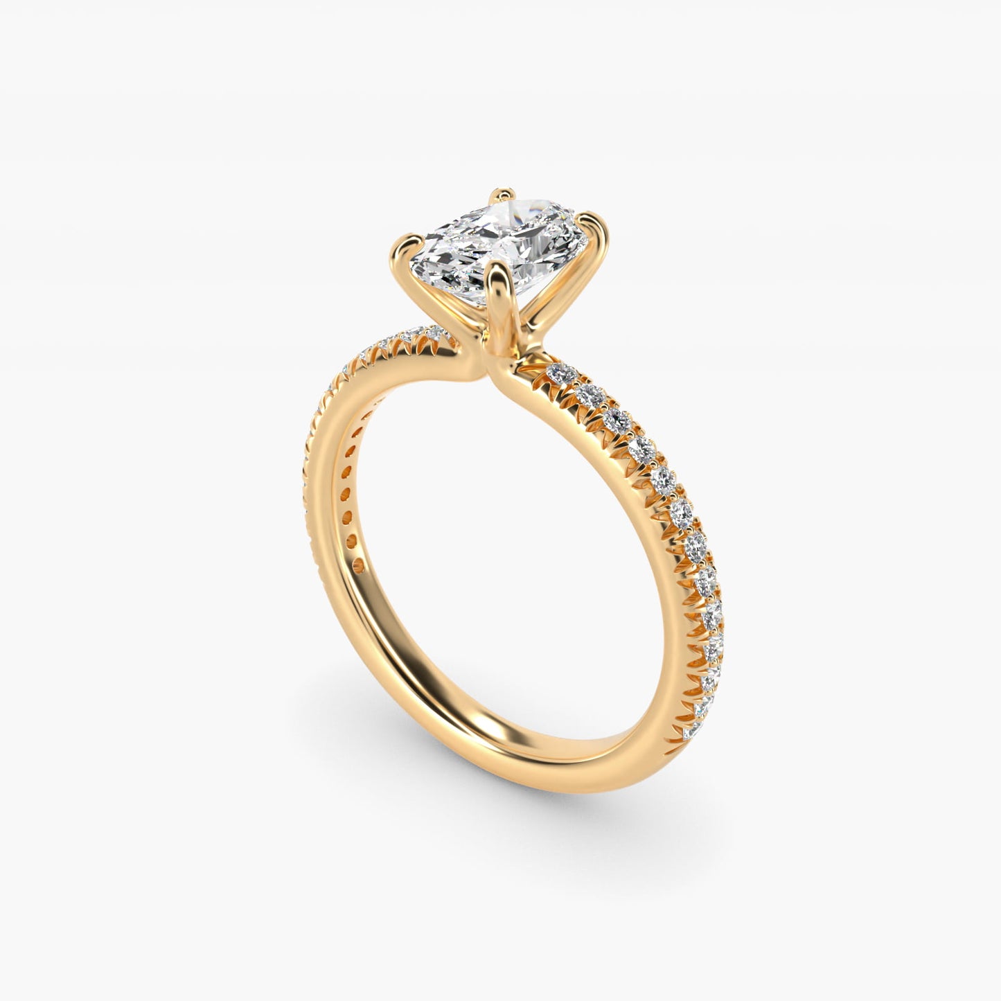 PavŽ Contour Diamond Engagement Ring In 14K Yellow Gold By James Allen - Oval Center