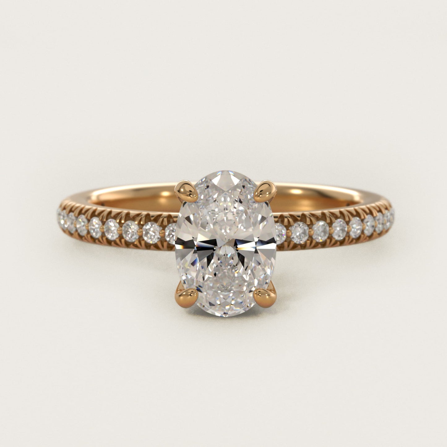 PavŽ Contour Diamond Engagement Ring In 14K Yellow Gold By James Allen - Oval Center