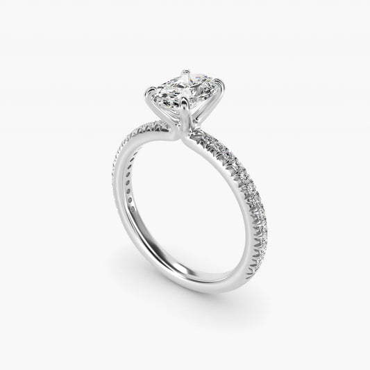 Pav? Contour Diamond Engagement Ring In Platinum By James Allen - Oval Center