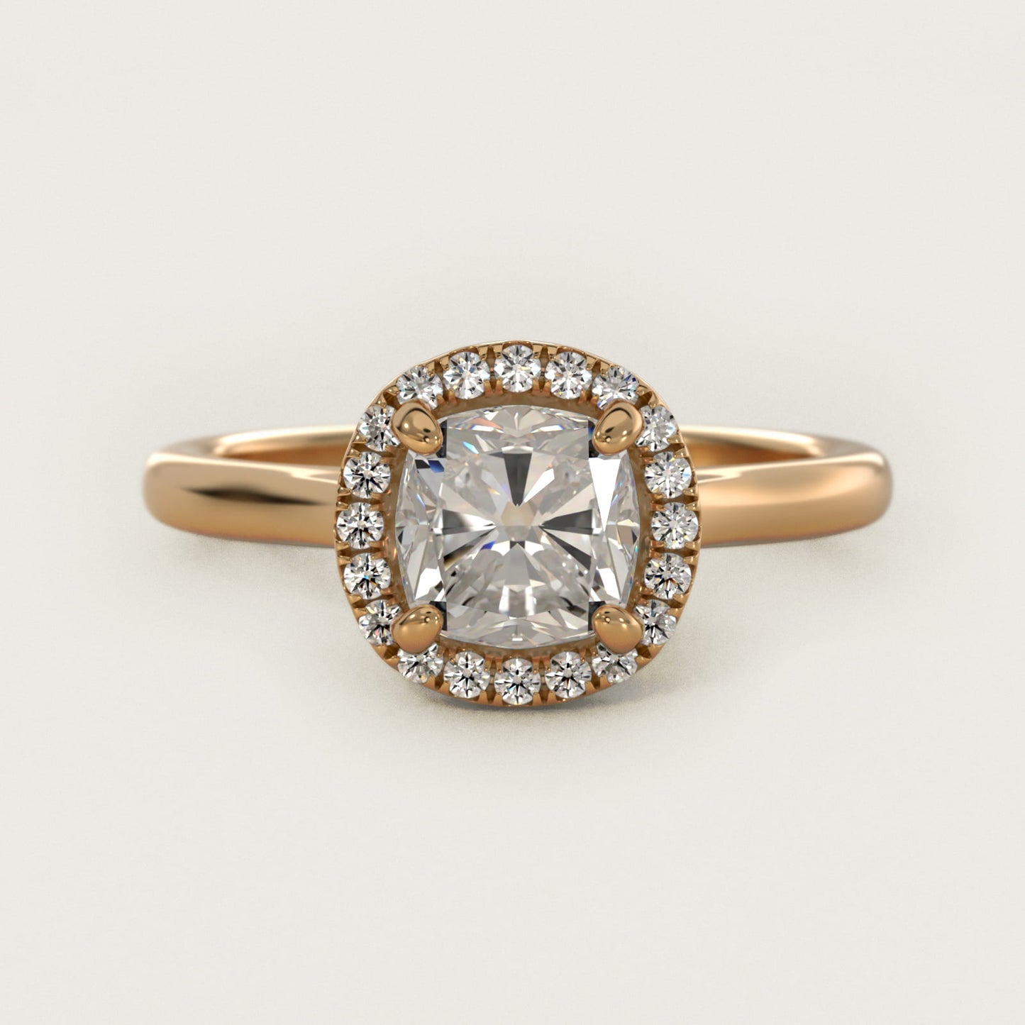 PavŽ Diamond Halo Engagement Ring In 18k Yellow Gold (Cushion, Emerald, Radiant) By James Allen - Cushion Center