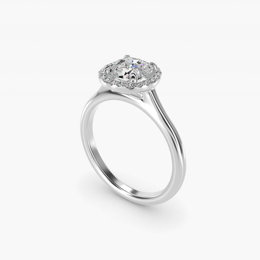 PavŽ Diamond Halo Engagement Ring In Platinum (Cushion, Emerald, Radiant) By James Allen - Cushion Center