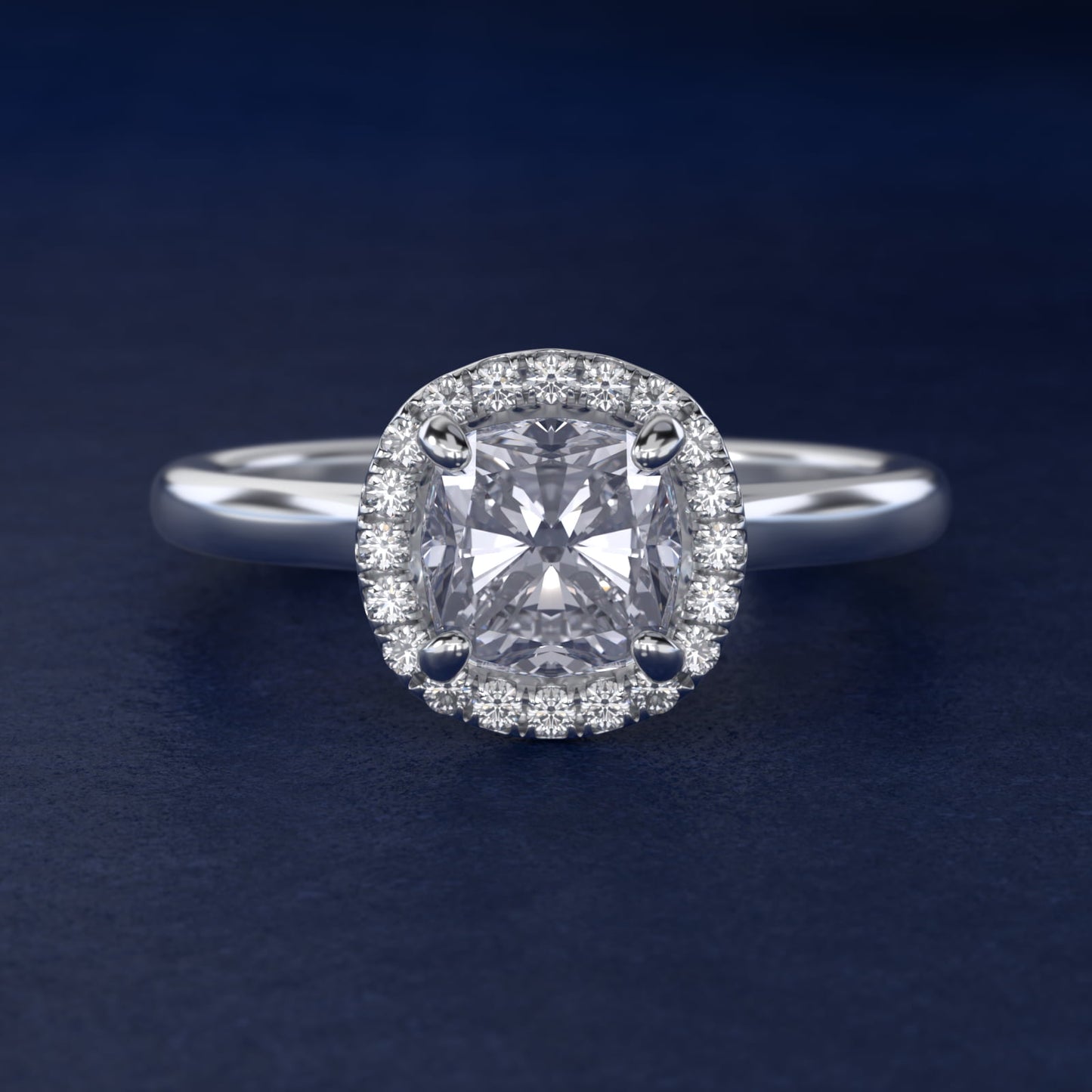 PavŽ Diamond Halo Engagement Ring In Platinum (Cushion, Emerald, Radiant) By James Allen - Cushion Center