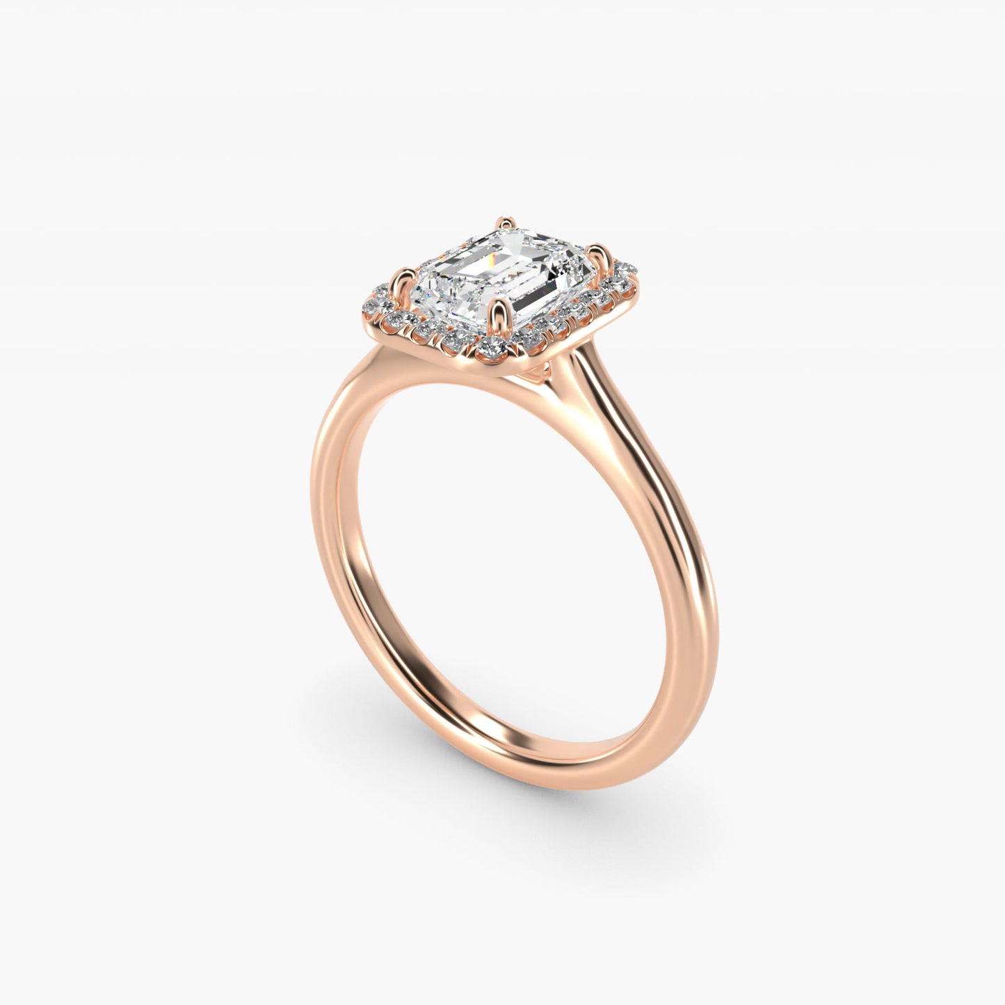 PavŽ Diamond Halo Engagement Ring In 14K Rose Gold (Cushion, Emerald, Radiant) By James Allen - Emerald Center