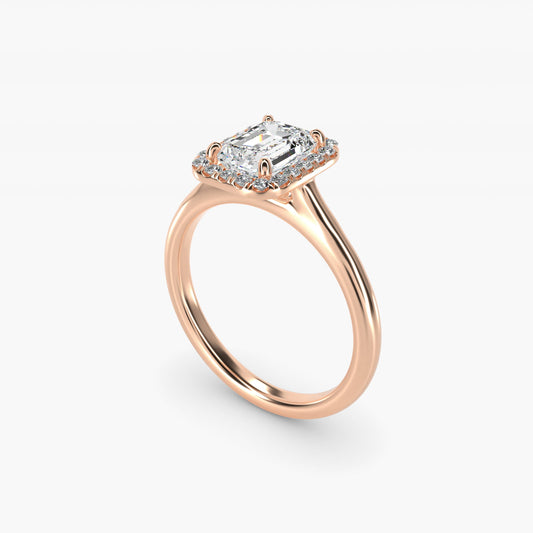 PavŽ Diamond Halo Engagement Ring In 14K Rose Gold (Cushion, Emerald, Radiant) By James Allen - Emerald Center