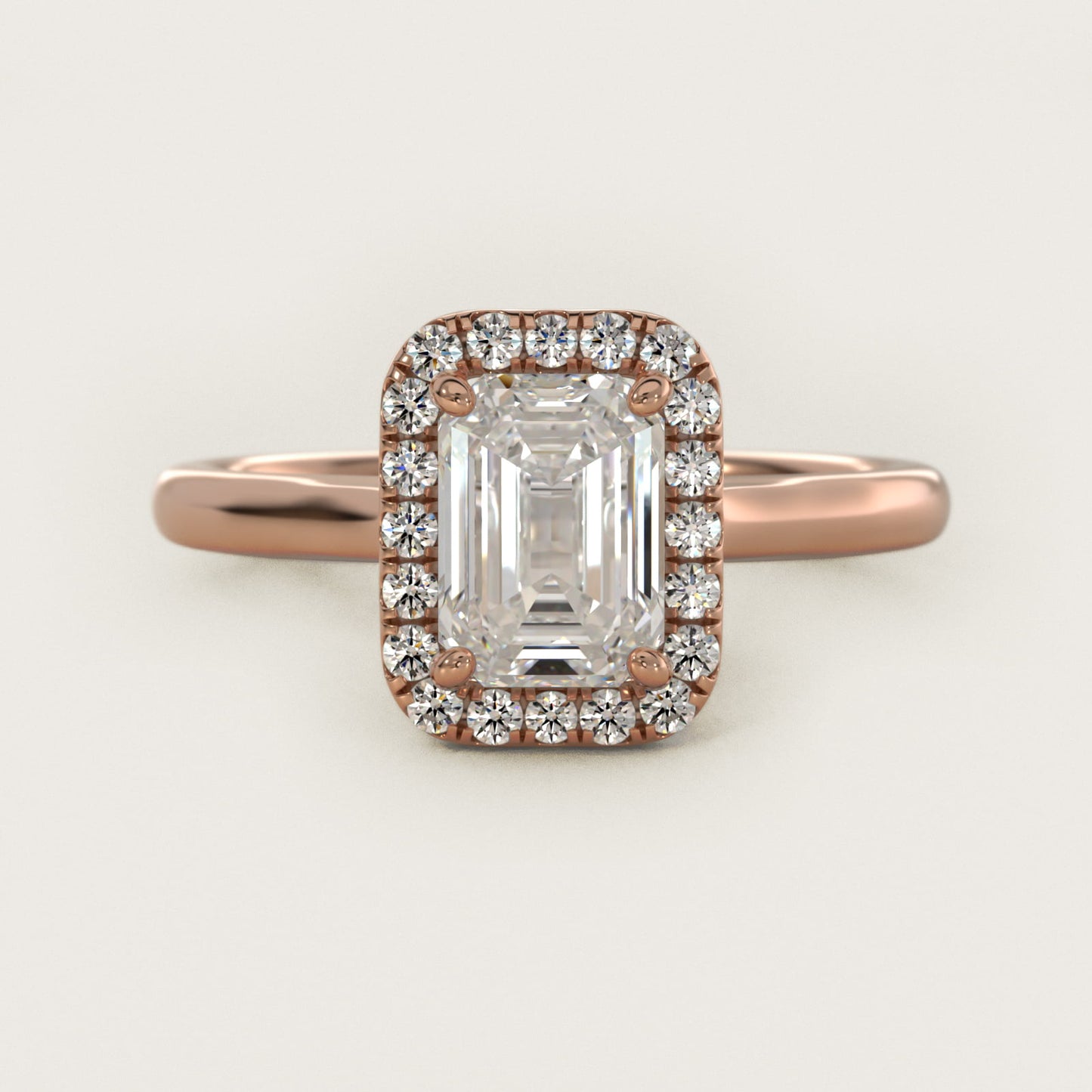 PavŽ Diamond Halo Engagement Ring In 14K Rose Gold (Cushion, Emerald, Radiant) By James Allen - Emerald Center