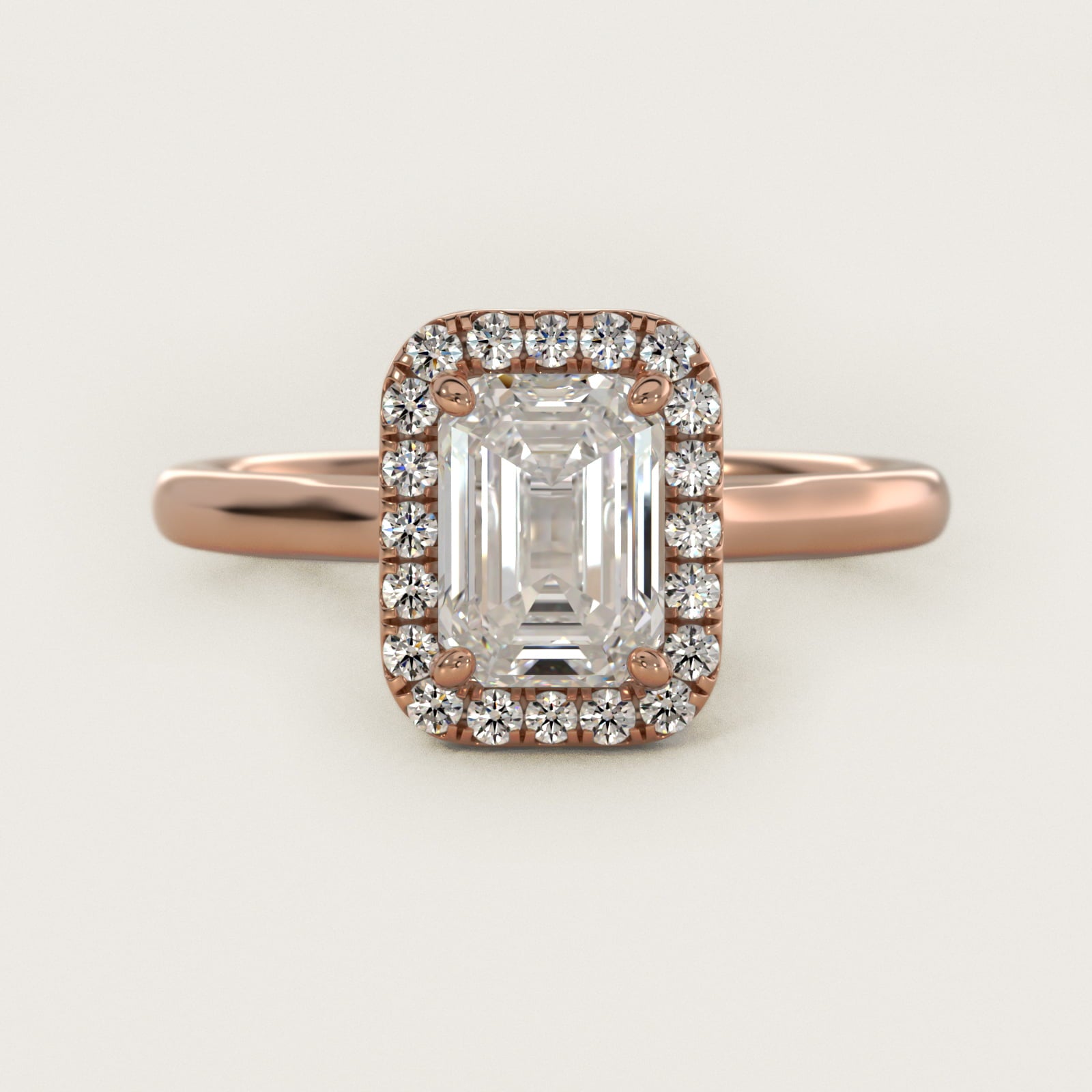 PavŽ Diamond Halo Engagement Ring In 14K Rose Gold (Cushion, Emerald, Radiant) By James Allen - Emerald Center