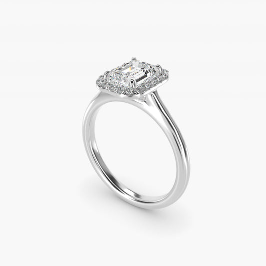 PavŽ Diamond Halo Engagement Ring In 18k White Gold (Cushion, Emerald, Radiant) By James Allen - Emerald Center