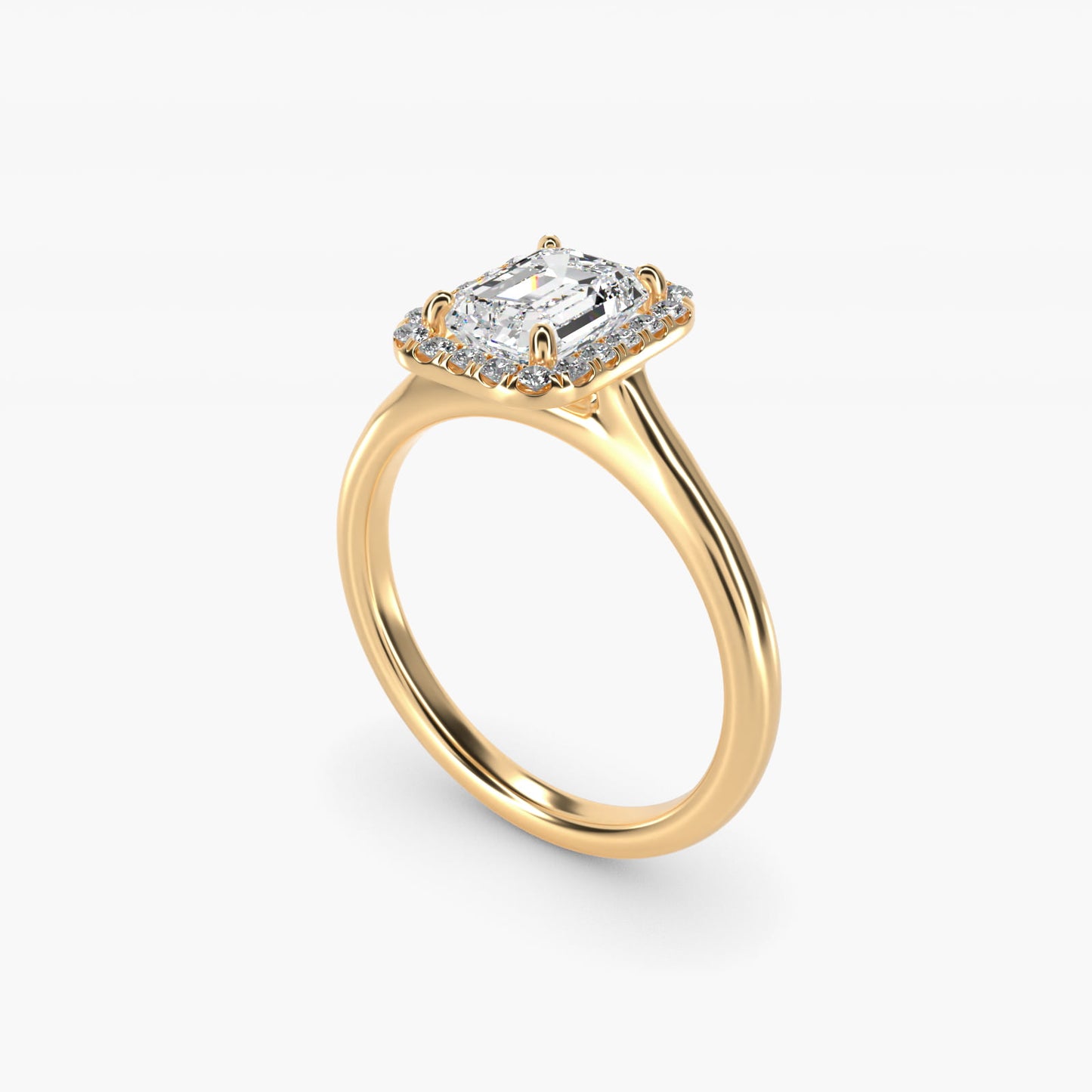 PavŽ Diamond Halo Engagement Ring In 18k Yellow Gold (Cushion, Emerald, Radiant) By James Allen - Emerald Center